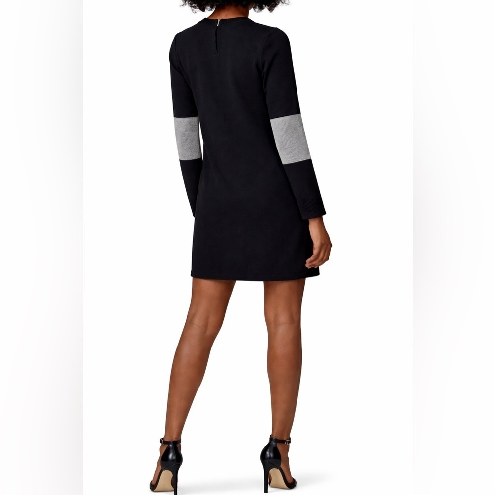 Brochu Walker Black Wool Cashmere Sweater Dress XS Elbow Patch